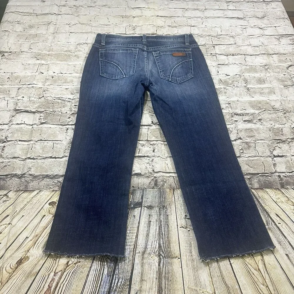 Joe’s Jeans Women’s 26 Blue Socialite Cropped Raw‎ Hem Denim Pants Cowboy